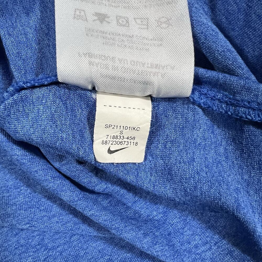 Nike Dri-Fit T Shirt Mens Small Blue Athletic Training Swoosh Logo Gym Tee - Picture 6 of 9